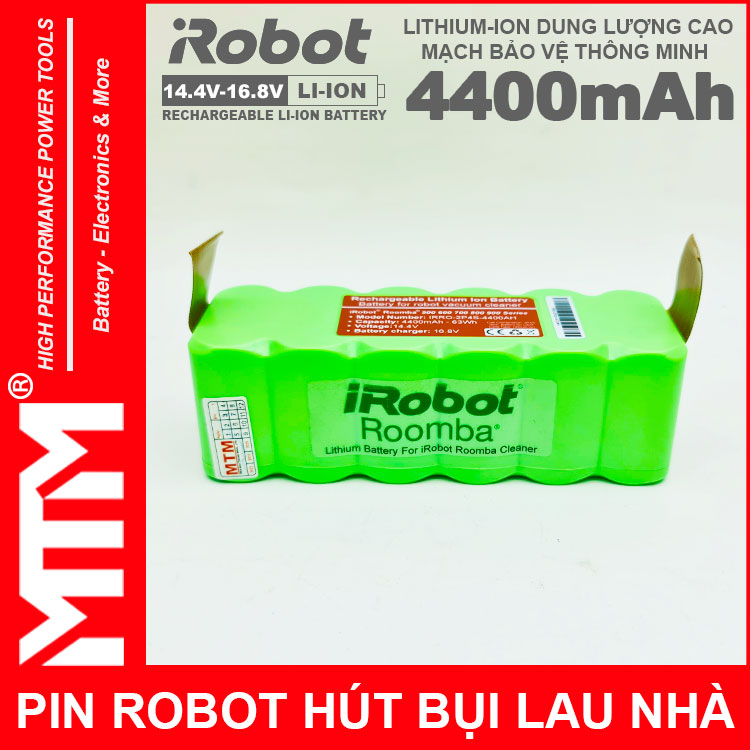 Pin Robot Hut Bui Lau Nha Irobot Roomba Chinh Hang Mau 4400mah