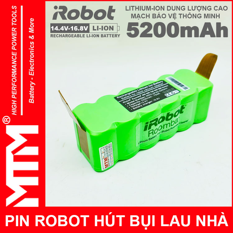 Pin Robot Hut Bui Lau Nha Irobot Roomba Chinh Hang Mau 5200mah Chinh Hang