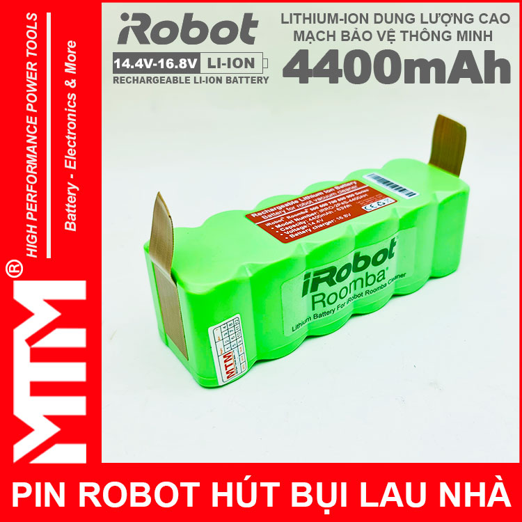 Ban Pin Robot Hut Bui Lau Nha Irobot Roomba Chinh Hang Mau 4400mah