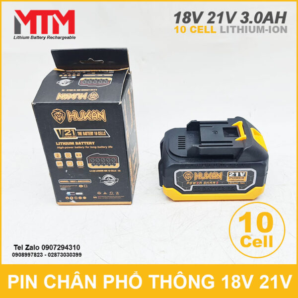 Ban Pin Chan Pho Thong 21V Hukan 10 Cell 3ah 5c Ban Pin Chan Pho Thong 21V Hukan 10 Cell 3ah 5c