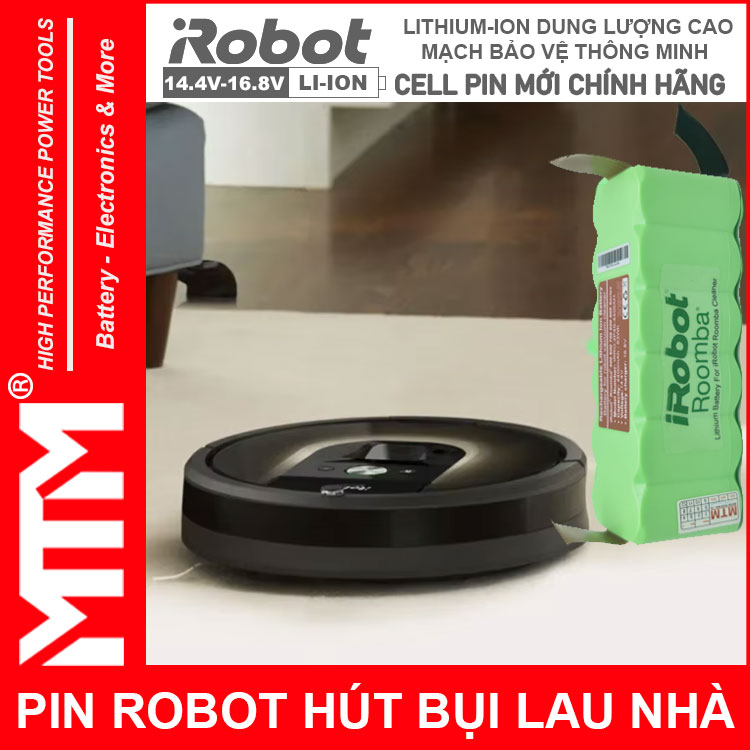 Su Dung Pin Robot Hut Bui Lau Nha Irobot Roomba