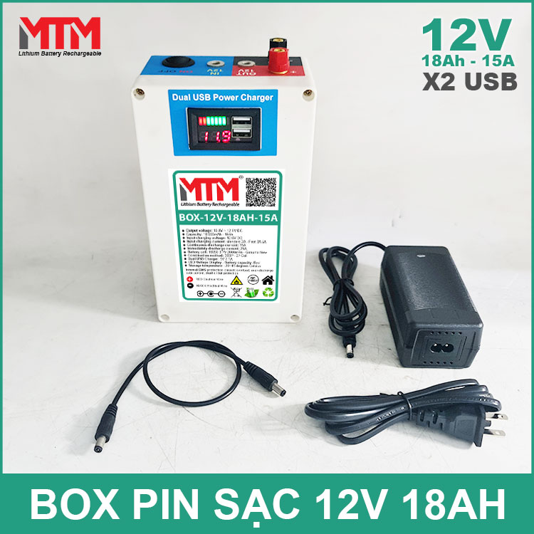 Pin Sac 12v 18Ah 15A USB Pin Sac 12v 18Ah 15A USB