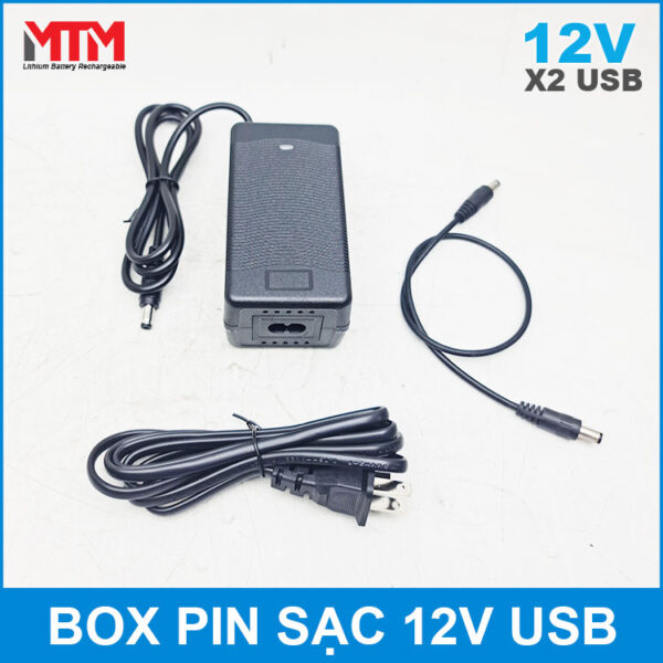 Bo Sac Box Pin Du Phong 12v 5V USB Bo Sac Box Pin Du Phong 12v 5V USB