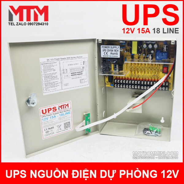 Box Nguon Dien Du Phong UPS 12V 15A 18 Line Box Nguon Dien Du Phong UPS 12V 15A 18 Line