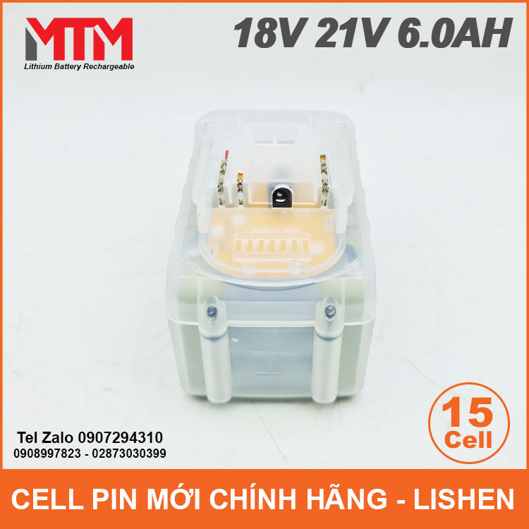 Pin 18v 21v Chan Pho Thong 15cell 6ah Vo Trong Suot Pin 18v 21v Chan Pho Thong 15cell 6ah Vo Trong Suot