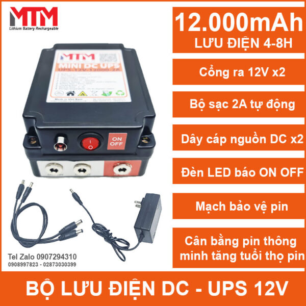 Bo Luu Dien Modem Wifi Gia Dinh 12VDC 12000mah 2A MTM Bo Luu Dien Modem Wifi Gia Dinh 12VDC 12000mah 2A MTM