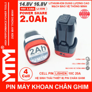Pin May Khoan Chan Ghim 16v8 2ah 4cell Lishen MTM