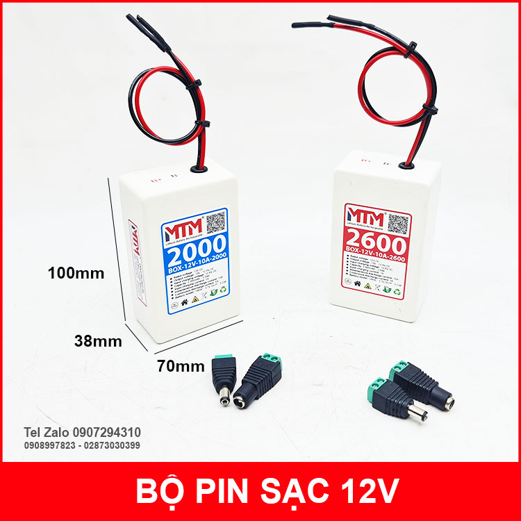 Pin Sac 12V 2000mah 10A MTM Kich Thuoc