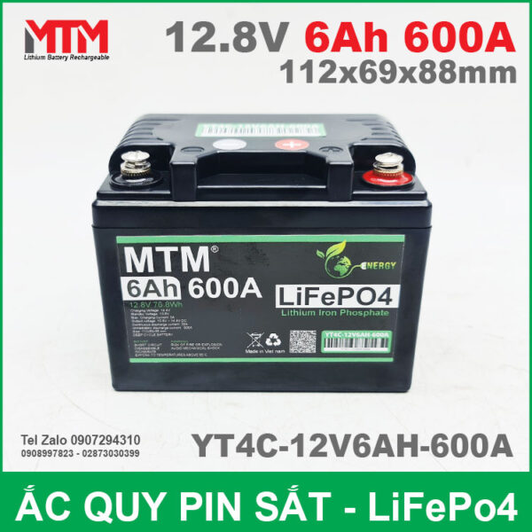 Binh Ac Quy Pin Sat 12V 6Ah 600A YT4C 12V6AH 600A Binh Ac Quy Pin Sat 12V 6Ah 600A YT4C 12V6AH 600A
