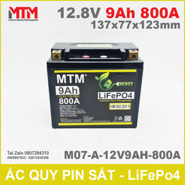 Binh Ac Quy Pin Xe May 12V 9Ah 800A M07 A 12V9AH 800A Binh Ac Quy Pin Xe May 12V 9Ah 800A M07 A 12V9AH 800A