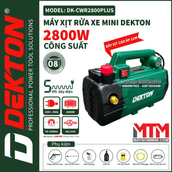 May Rua Xe Ap Luc Cao 220V 2800W 10L Dekton DK CWR2800PLUS May Rua Xe Ap Luc Cao 220V 2800W 10L Dekton DK CWR2800PLUS