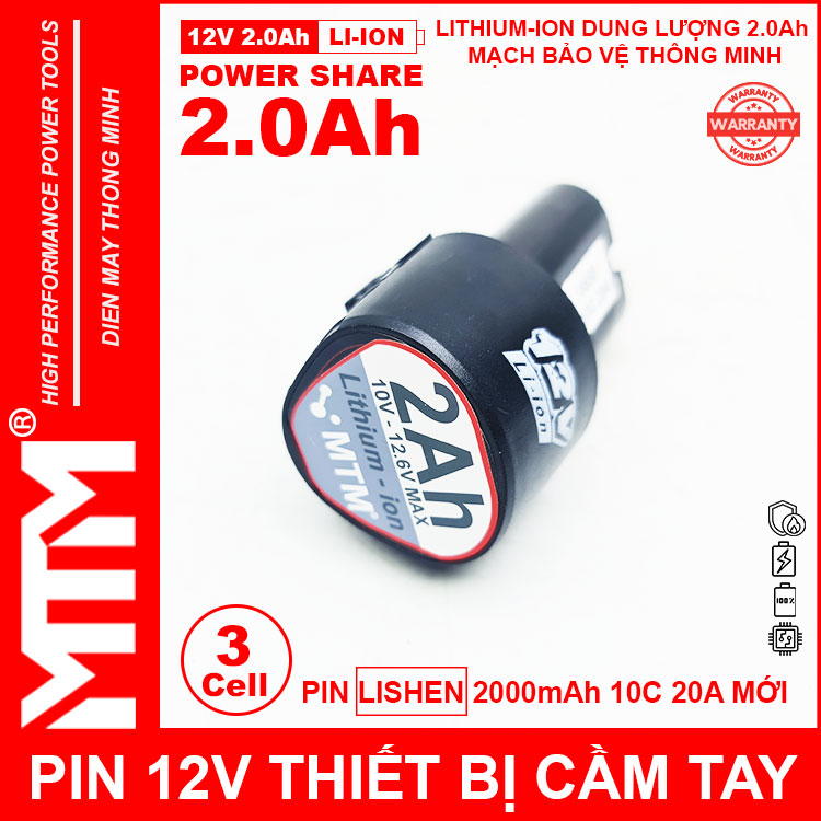 Pin May Khoan 12v 2000mah Khe B MTM Cell Lishen 2000mah Pin May Khoan 12v 2000mah Khe B MTM Cell Lishen 2000mah