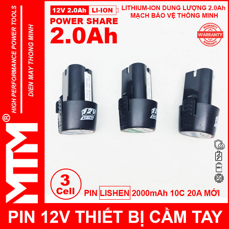 Pin May Khoan 12v 2000mah Khe B MTM New Pin May Khoan 12v 2000mah Khe B MTM New