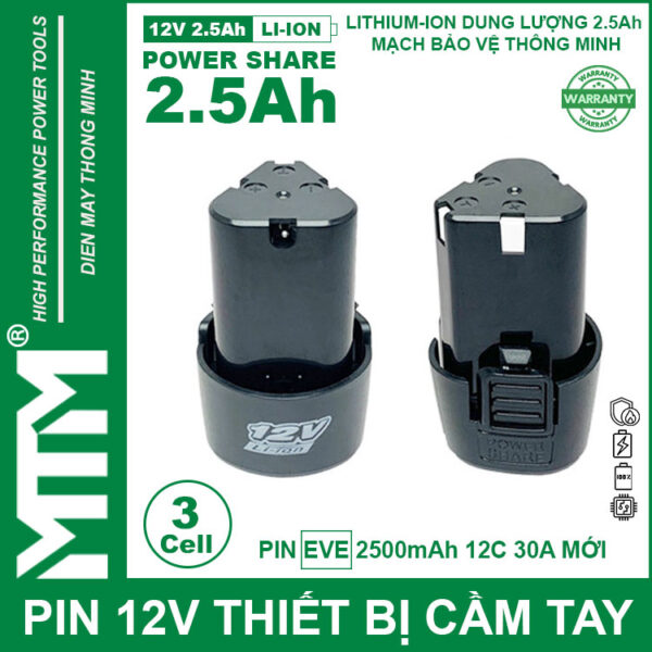 Pin May Khoan 12v 2500mah Khe B MTM EVE Chinh Hang Cao Cap Pin May Khoan 12v 2500mah Khe B MTM EVE Chinh Hang Cao Cap