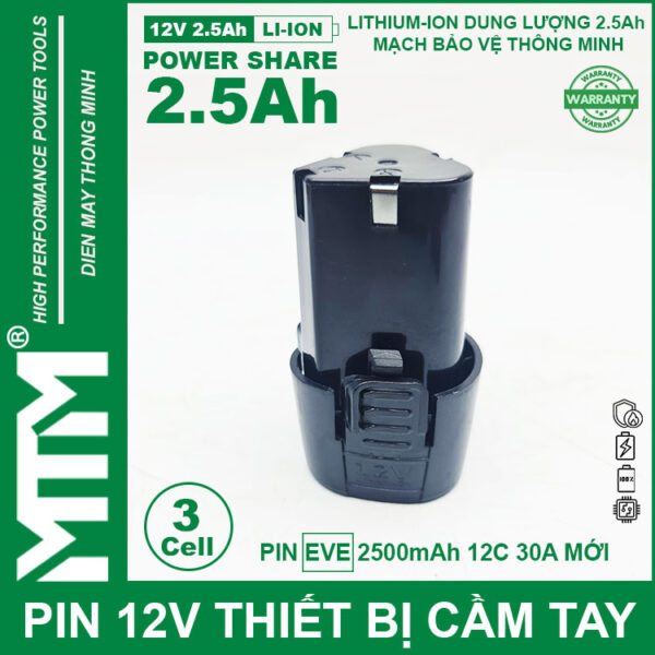 Pin May Khoan 12v 2500mah Khe B MTM EVE Gia Re Chinh Hang Pin May Khoan 12v 2500mah Khe B MTM EVE Gia Re Chinh Hang
