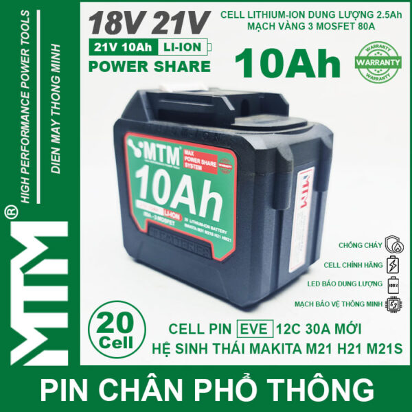 Pin May Khoan Bat Vit Makita 21v 10ah 20 Cell EVE 2500 Cao Cap Pin May Khoan Bat Vit Makita 21v 10ah 20 Cell EVE 2500 Cao Cap