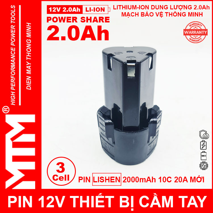 Gia Pin May Khoan 12v 2000mah Khe B MTM Gia Pin May Khoan 12v 2000mah Khe B MTM