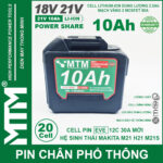 Gia Pin May Khoan Bat Vit Makita 21v 10ah 20 Cell EVE 2500 Chinh Hang