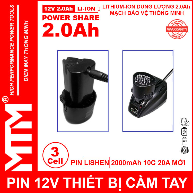 Sac Pin May Khoan 12v 2000mah Khe B MTM Sac Pin May Khoan 12v 2000mah Khe B MTM