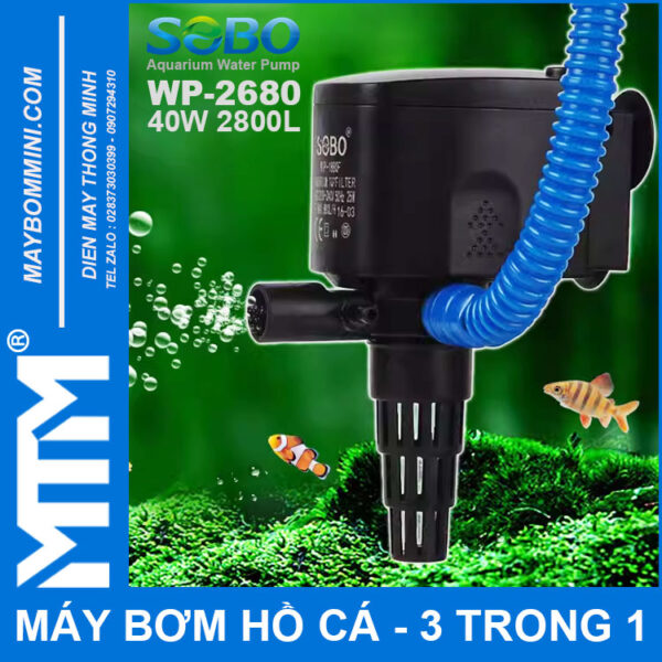 May Bom Chim Oxy Ho Ca 220V 40W 2800L Sobo WP 2680 May Bom Chim Oxy Ho Ca 220V 40W 2800L Sobo WP 2680