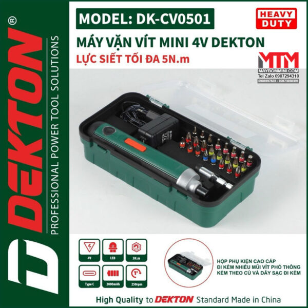 Bo Chuyen Vit Mini DEKTON DK CV0501 4 Cap Do Chan Sac Type C Kem Nhieu Phu Kien Bo Chuyen Vit Mini DEKTON DK CV0501 4 Cap Do Chan Sac Type C Kem Nhieu Phu Kien