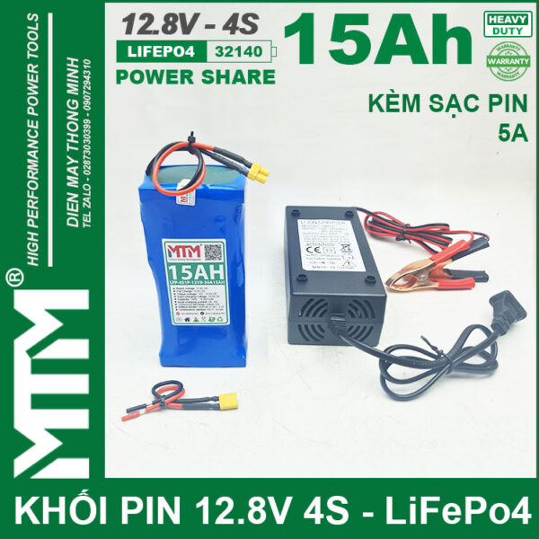 Khoi Pin 12v8 15Ah 30A 4S Mtm Cell 32140 Kem Sac 5A Khoi Pin 12v8 15Ah 30A 4S Mtm Cell 32140 Kem Sac 5A