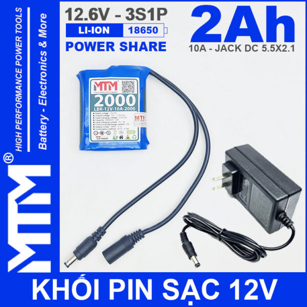 Khoi Pin Sac 12V 10A 3S1P Jack DC 18650 MTM 2000mah Kem Sac Khoi Pin Sac 12V 10A 3S1P Jack DC 18650 MTM 2000mah Kem Sac