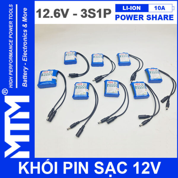 Khoi Pin Sac 12V 10A 3S1P Jack DC MTM Chinh Hang Khoi Pin Sac 12V 10A 3S1P Jack DC MTM Chinh Hang