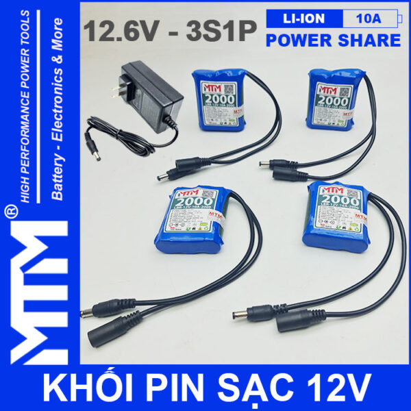 Khoi Pin Sac 12V 10A 3S1P Jack DC MTM Sac Pin Khoi Pin Sac 12V 10A 3S1P Jack DC MTM Sac Pin