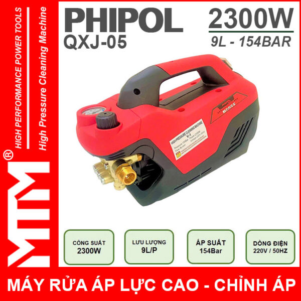 May Rua Xe Ap Luc Cao 220V 2300W 9L 154Bar Phipol QXJ05 Loi Dong Chinh Ap Cao Cap May Rua Xe Ap Luc Cao 220V 2300W 9L 154Bar Phipol QXJ05 Loi Dong Chinh Ap Cao Cap