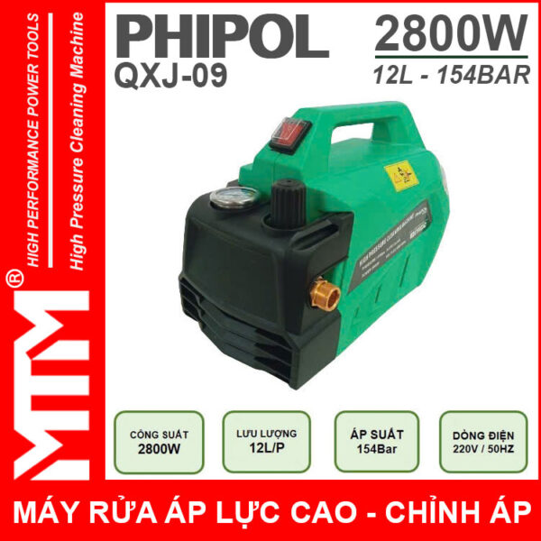 May Rua Xe Ap Luc Cao 220V 2800W 12L 154Bar Phipol QXJ09 Loi Dong Chinh Ap Phia Truoc Phai 2 May Rua Xe Ap Luc Cao 220V 2800W 12L 154Bar Phipol QXJ09 Loi Dong Chinh Ap Phia Truoc Phai 2