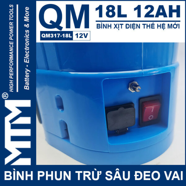 Binh Phun Thuoc Tru Sau Deo Vai 18L 12V 12Ah Tan Quan My QM317 18L Cong Sac Nut Nguon Binh Phun Thuoc Tru Sau Deo Vai 18L 12V 12Ah Tan Quan My QM317 18L Cong Sac Nut Nguon