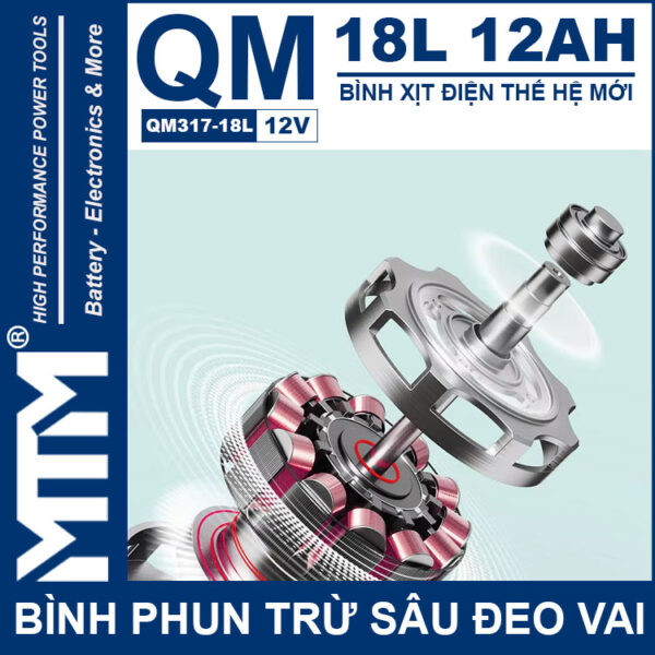 Binh Phun Thuoc Tru Sau Deo Vai 18L 12V 12Ah Tan Quan My QM317 18L Dong Co Binh Phun Thuoc Tru Sau Deo Vai 18L 12V 12Ah Tan Quan My QM317 18L Dong Co