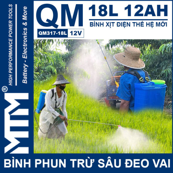 Binh Phun Thuoc Tru Sau Deo Vai 18L 12V 12Ah Tan Quan My QM317 18L Su Dung Binh Phun Thuoc Tru Sau Deo Vai 18L 12V 12Ah Tan Quan My QM317 18L Su Dung