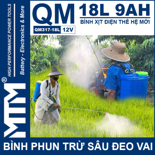 Binh Phun Thuoc Tru Sau Deo Vai 18L 12V 9Ah Tan Quan My QM317 18L Chinh Hang Binh Phun Thuoc Tru Sau Deo Vai 18L 12V 9Ah Tan Quan My QM317 18L Chinh Hang