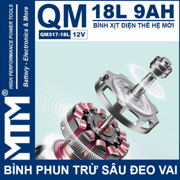 Binh Phun Thuoc Tru Sau Deo Vai 18L 12V 9Ah Tan Quan My QM317 18L Dong Co May Bom Binh Phun Thuoc Tru Sau Deo Vai 18L 12V 9Ah Tan Quan My QM317 18L Dong Co May Bom