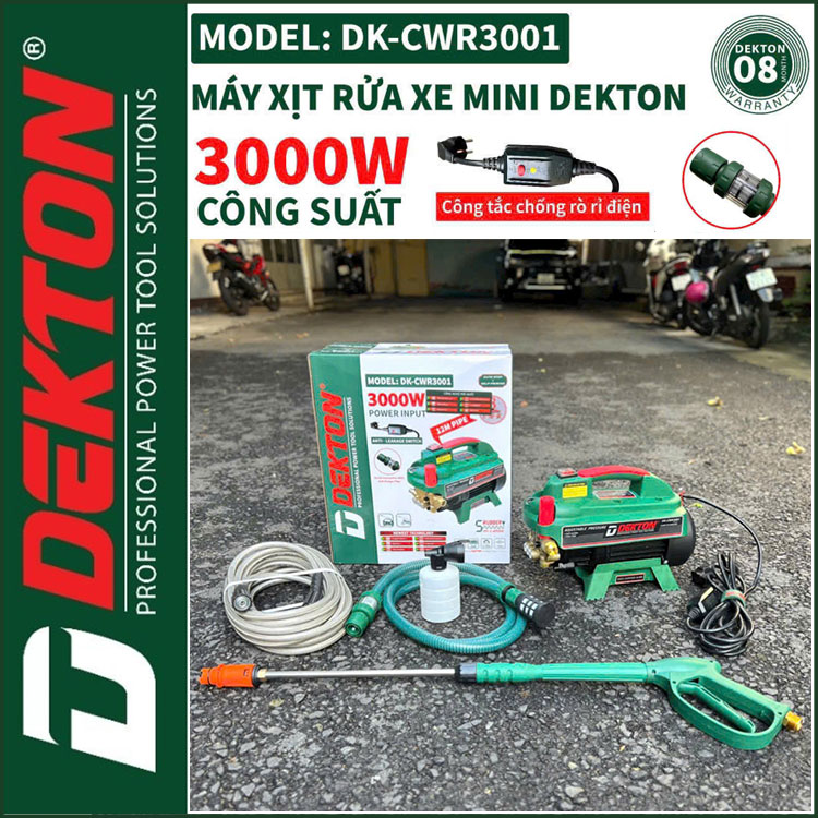 May Rua Xe Ap Luc Cao 220V 3000W 14L180bar Dekton DK CWR3001 Chinh Hang May Rua Xe Ap Luc Cao 220V 3000W 14L180bar Dekton DK CWR3001 Chinh Hang