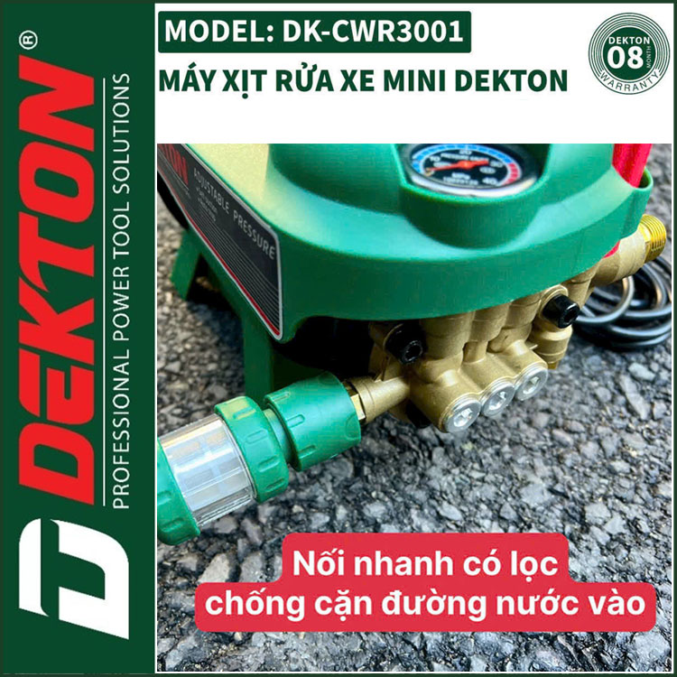 May Rua Xe Ap Luc Cao 220V 3000W 14L180bar Dekton DK CWR3001 Dau Bom May Rua Xe Ap Luc Cao 220V 3000W 14L180bar Dekton DK CWR3001 Dau Bom