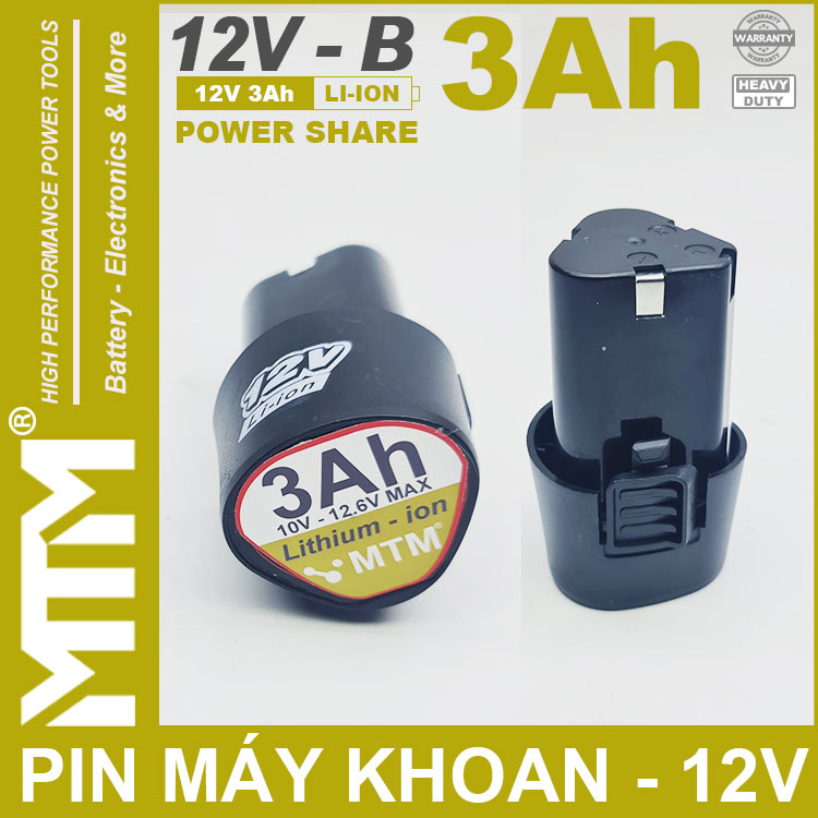 Pin May Khoan Van Vit Thiet Bi 12v 3000mah Khe B MTM Pin May Khoan Van Vit Thiet Bi 12v 3000mah Khe B MTM