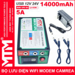 Bo Nguon Du Phong Wifi Modem Camera 12V 24V 5A 14000mah Led Bao Vont Chinh Hang