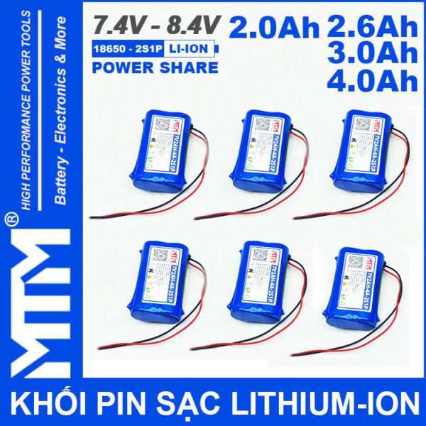 Pin Lihtium Ion 7v4 8v4 2S1P Nhieu Dung Luong
