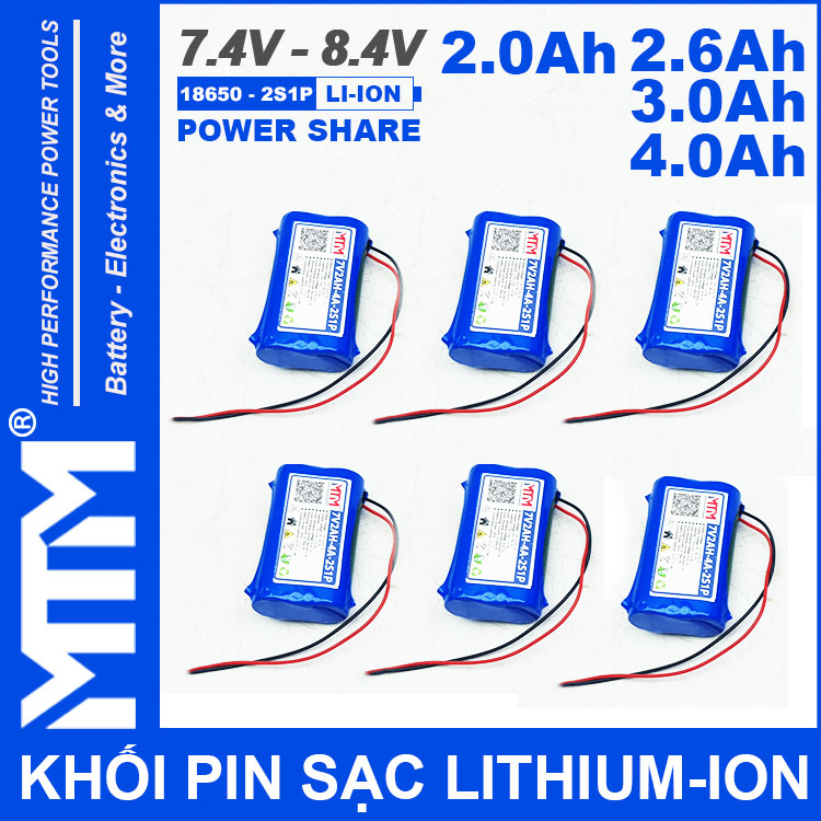 Pin Lihtium Ion 7v4 8v4 2S1P Nhieu Dung Luong