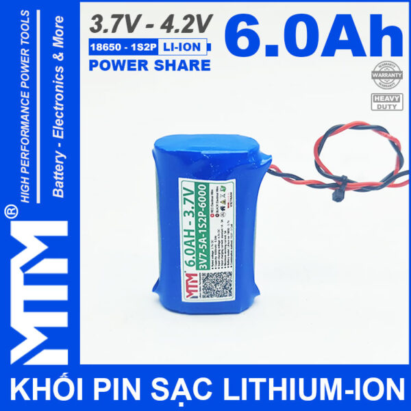 Pin Sac Lihtium Ion 3V7 5A 6000mAh 1S2P MTM Cao Cap Pin Sac Lihtium Ion 3V7 5A 6000mAh 1S2P MTM Cao Cap