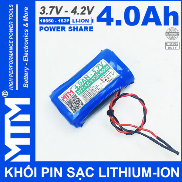 Ban Pin Sac Lihtium Ion 3V7 5A 4Ah 1S2P MTM