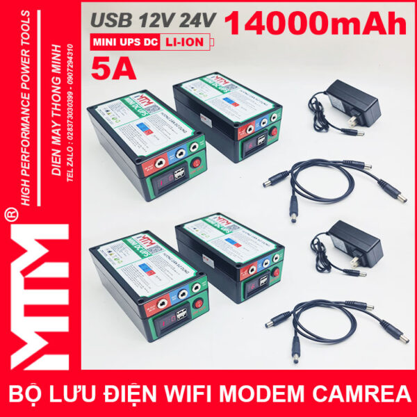 Bo Luu Dien Wifi Modem Camera 12V 24V 5A 14000mah Led Bao Vont Bo Luu Dien Wifi Modem Camera 12V 24V 5A 14000mah Led Bao Vont