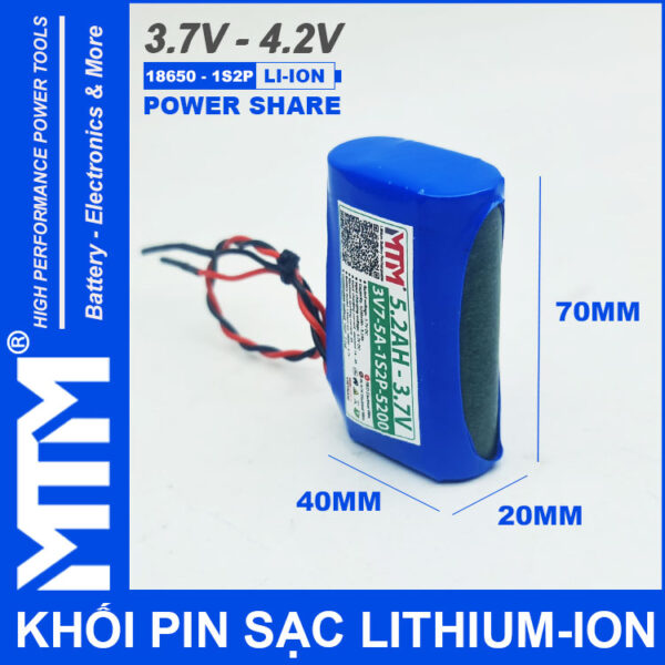 Kich Thuoc Pin Sac Lihtium Ion 3V7 5A 1S2P MTM Kich Thuoc Pin Sac Lihtium Ion 3V7 5A 1S2P MTM