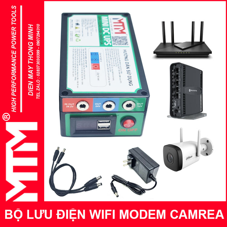 Su Dung UPS Wifi Modem Camera 12V 24V 5A 14000mah Led Bao Vont
