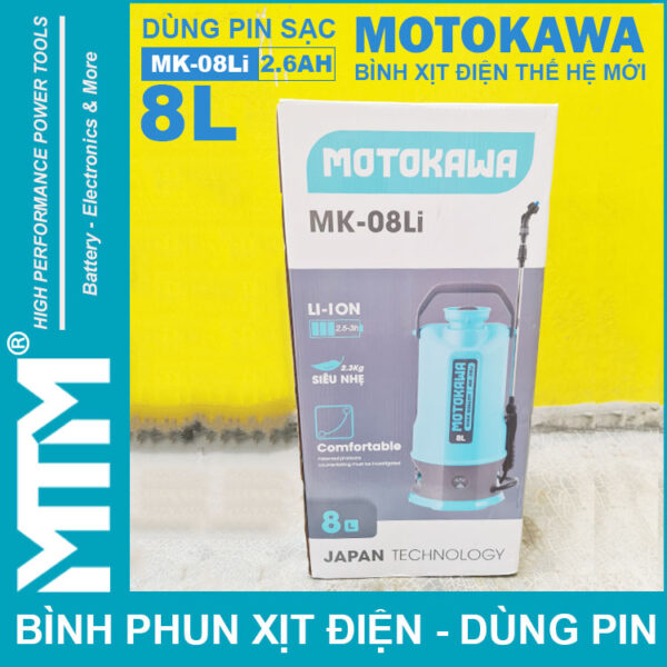 Binh Phun Xit Dien Tthe He Moi Motokawa 8L 2600Mah MK 08Li