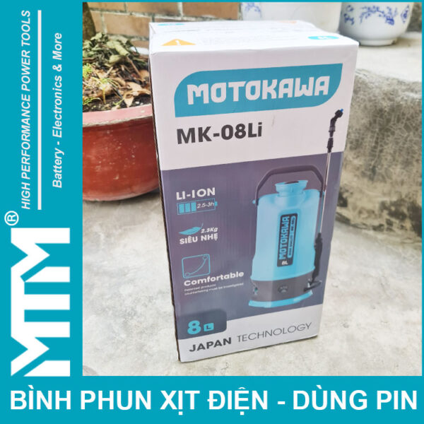 Binh Phun Xit Dien Tthe He Moi Motokawa 8L 2600Mah MK 08Li Chinh Hang Gia Re