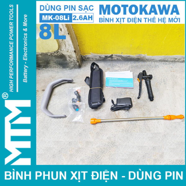 Phu Kien Binh Phun Xit Dien Tthe He Moi Motokawa 8L 2600Mah MK 08Li